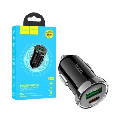 Hoco Car Charger Z44 Leading 2 Port USB+Type-C 20W Black Hoco Car Charger Z44 Leading 2 Port USB+Type-C 20W Black